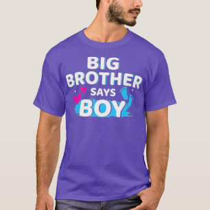 Geslacht onthullen broers zegt dat jongen die baby t-shirt