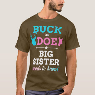 Geslacht onthullen buck of doe zus matching baby p t-shirt
