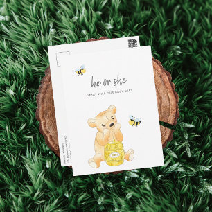 Geslacht onthullen Douche Teddy Bear Briefkaart