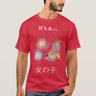 Geslacht onthullen Een MEISJE in de Japanse Kanji  T-shirt