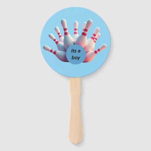 Geslacht onthullen hand fan bowling pinnen handwaaier (Voorkant)