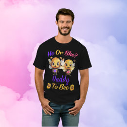 Geslacht Onthullen Hij of Zij Papa om zwart te zij T-shirt