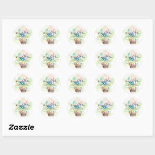 Geslacht onthullen in Sage Baby Dieren Safari Ronde Sticker