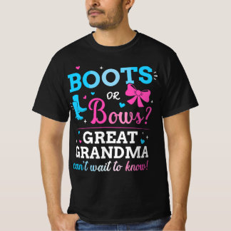 Geslacht onthullen laarzen of bogen achter oma bab t-shirt