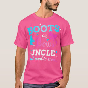 Geslacht onthullen laarzen of bogen oom die baby p t-shirt