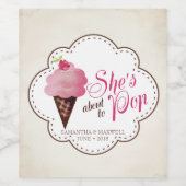 Geslacht onthullen Mousserende Wijn Label - Roze I Wijn Etiket (Enkel label)