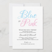 Geslacht onthullen Nodig Blauw of Roze uit Kaart (Voorkant)
