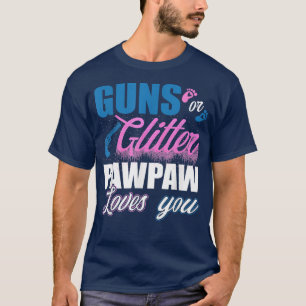 Geslacht onthullen of glitter Pawpaw matching baby T-shirt