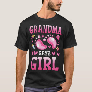 Geslacht onthullen oma zegt dat Girl Baby Matching T-shirt
