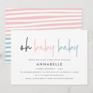 Geslacht onthullen onbekend baby shower roze blauw kaart