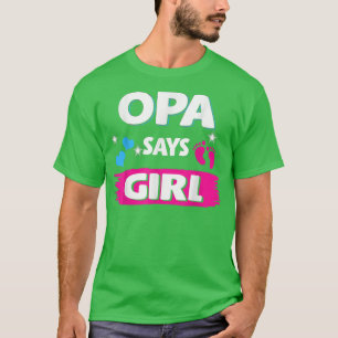 Geslacht onthullen Opa zegt meisje dat familie Bab T-shirt