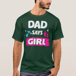 Geslacht onthullen Papa zegt meisje overeenkomende T-shirt