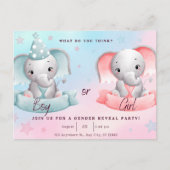 Geslacht onthullen partij, hij of zij briefkaart (Voorkant)