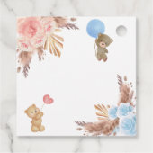 Geslacht onthullen partij pampas teddy beer jongen bedankjes labels (Achterkant)