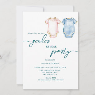 Geslacht onthullen Party roze en blauwe baby pakke Kaart