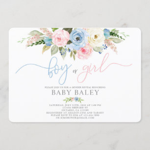 Geslacht onthullen pastel kleuren baby shower kaart