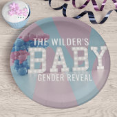 Geslacht onthullen roze blauw Baby shower papieren Papieren Bordje