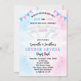 Geslacht Onthullen Roze En Blauwe Luier Bash Kaart