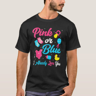Geslacht onthullen roze of blauw ik hou al van je  t-shirt