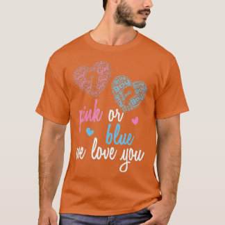 Geslacht onthullen roze of blauw jongen of meisje t-shirt