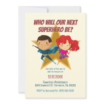 Geslacht onthullen superheld Schattige blauw roze