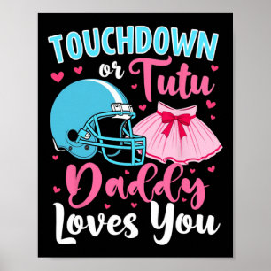 Geslacht onthullen touchdown of tutu papa houdt va poster