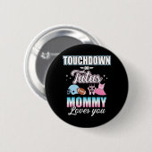 Geslacht onthullen touchdowns of tutus mamma party ronde button 5,7 cm (Voorkant /achterkant)