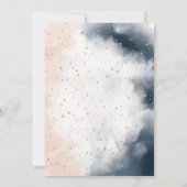 Geslacht onthullen uitnodiging, Blush Pink en Navy Kaart (Achterkant)