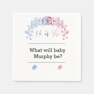 Geslacht onthullen uitnodiging, Hij of zij Servet