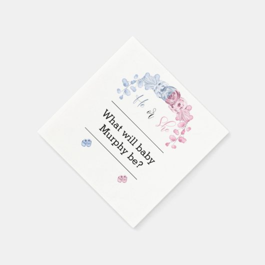 Geslacht onthullen uitnodiging, Hij of zij Servet (Hoek)