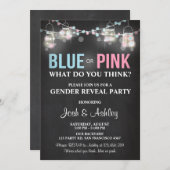 Geslacht onthullen uitnodiging Rustic chalk Shower (Voorkant / Achterkant)