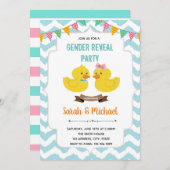 Geslacht onthullen uitnodiging van eenden (Voorkant / Achterkant)