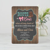 Geslacht onthullen uitnodigingen en bogen (Staand voorkant)