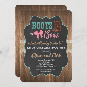 Geslacht onthullen uitnodigingen en bogen