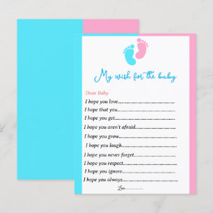 Geslacht onthullen wensen voor baby briefkaart