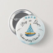 Geslacht onthullen zeilboot ronde button 5,7 cm (Voorkant /achterkant)