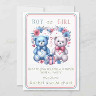 Geslacht onthulling baby shower Teddy Beer blauw r Kaart