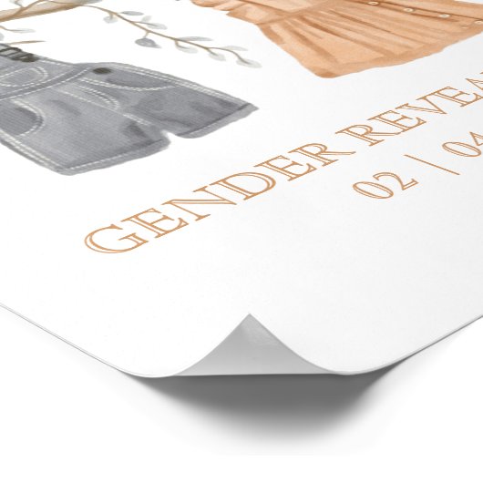 Geslacht onthulling Feest, Hij of Zij, Welkom, Bab Poster (Hoek)