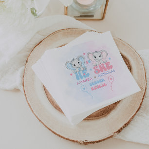 Geslacht onthulling Modern Roze Blauw Servet