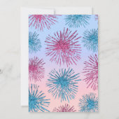 Geslacht Onthulling Roze Blauw Glitter Starburst O Kaart (Achterkant)