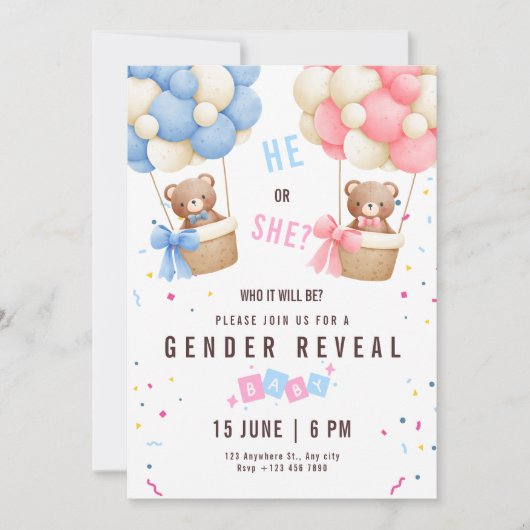 Geslacht Onthulling Uitnodiging Teddybeer Geslacht