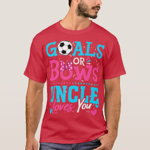 Geslacht onthult doelstellingen of bogen oom houdt t-shirt