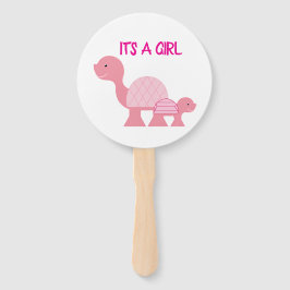 Geslacht onthult schattige schildpadden handteken handwaaier