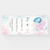 Geslacht openbaring blauw roze spandoek (Horizontaal)