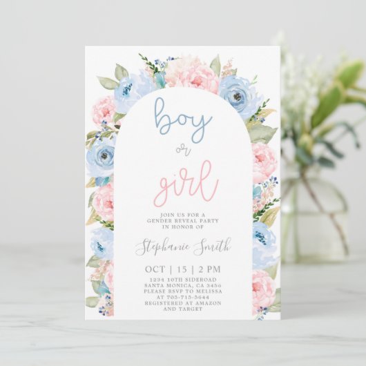 Geslacht Openheid Boho Arch Uitnodiging (Staand voorkant)