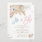 Geslacht Pampas Grass Boho Tropical Kaart (Voorkant / Achterkant)