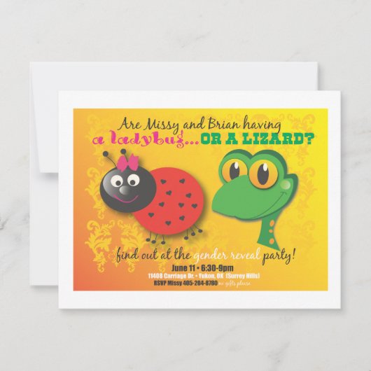 Geslacht partij uitnodigen kaart (Voorkant)