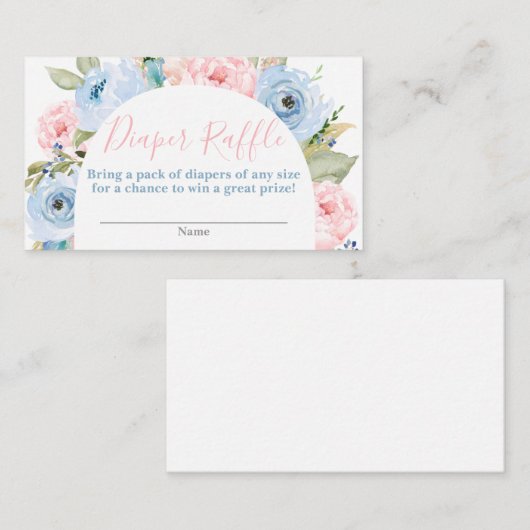 Geslacht Raffle Enclosure Card/Arch Diaper Informatiekaartje (Voorkant / Achterkant)