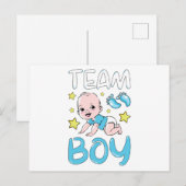 Geslacht Reveal Team Jongen Feest Set Briefkaart (Voorkant / Achterkant)