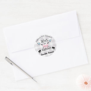 Geslacht Rijen en pijlen Baby shower Ronde Sticker